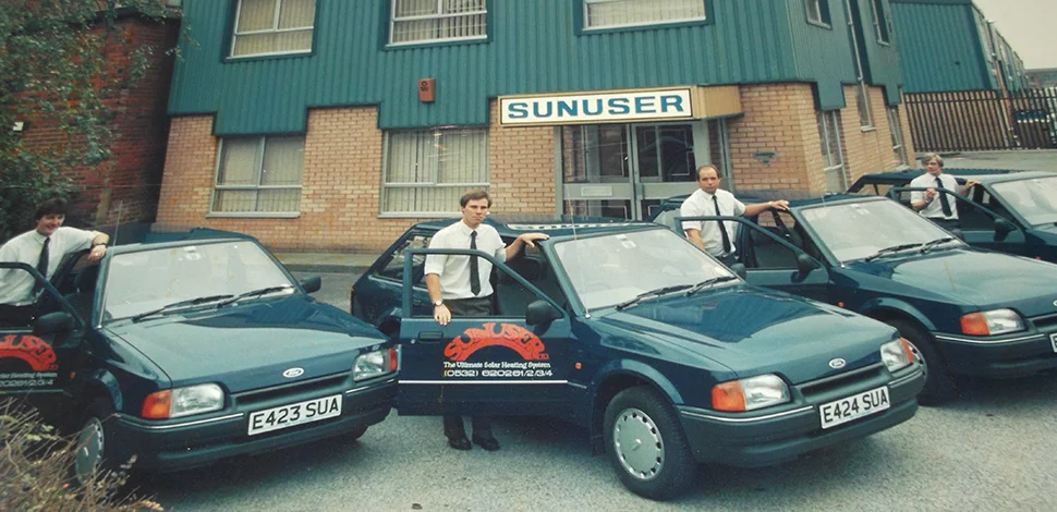 Sunuser staff, office and vehicles in the 1980s